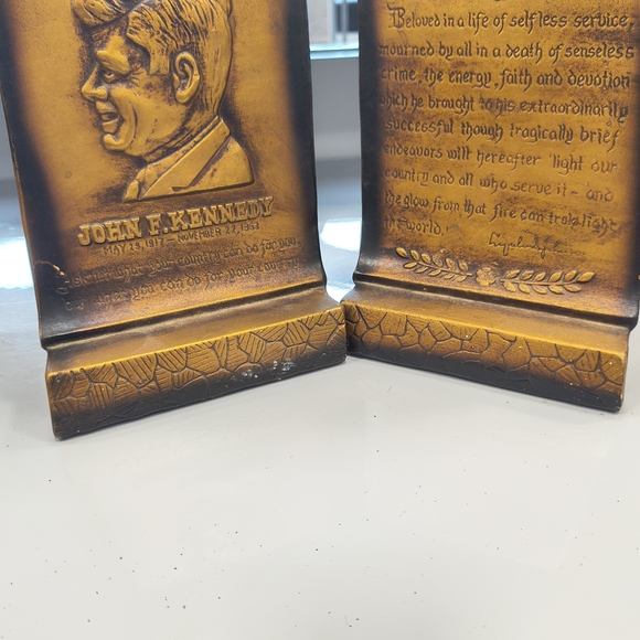 John F. Kennedy Bronze Bookends